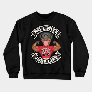 Cute Funny Rottweiler Flexing Muscles Crewneck Sweatshirt